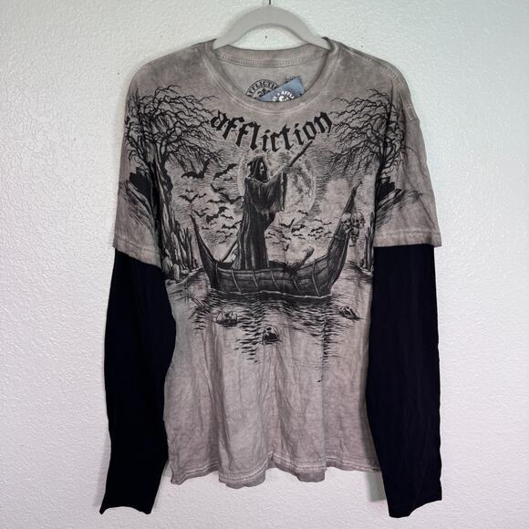 Affliction | Shirts | Affliction Shirt Mens Xl River Styx 2fer Grim ...